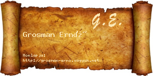 Grosman Ernő névjegykártya